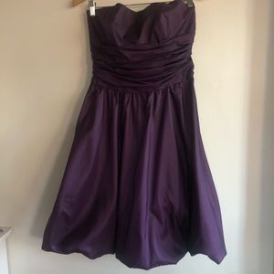 David’s bridal strapless mini dress ruching sz 10